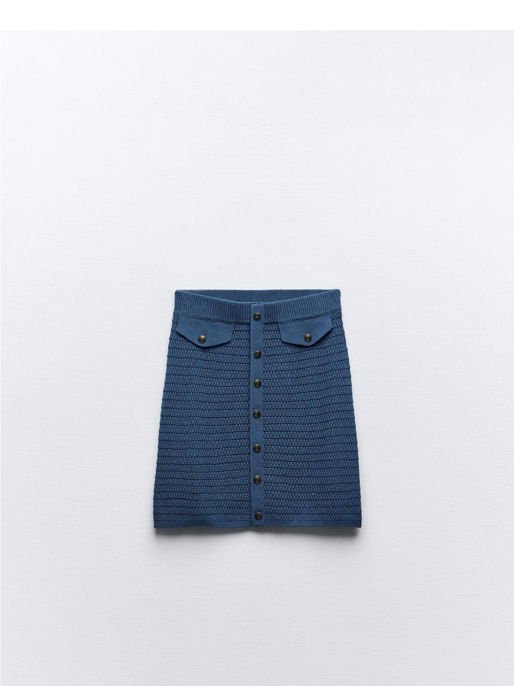 Zara Button-Front Knit Mini Skirt
